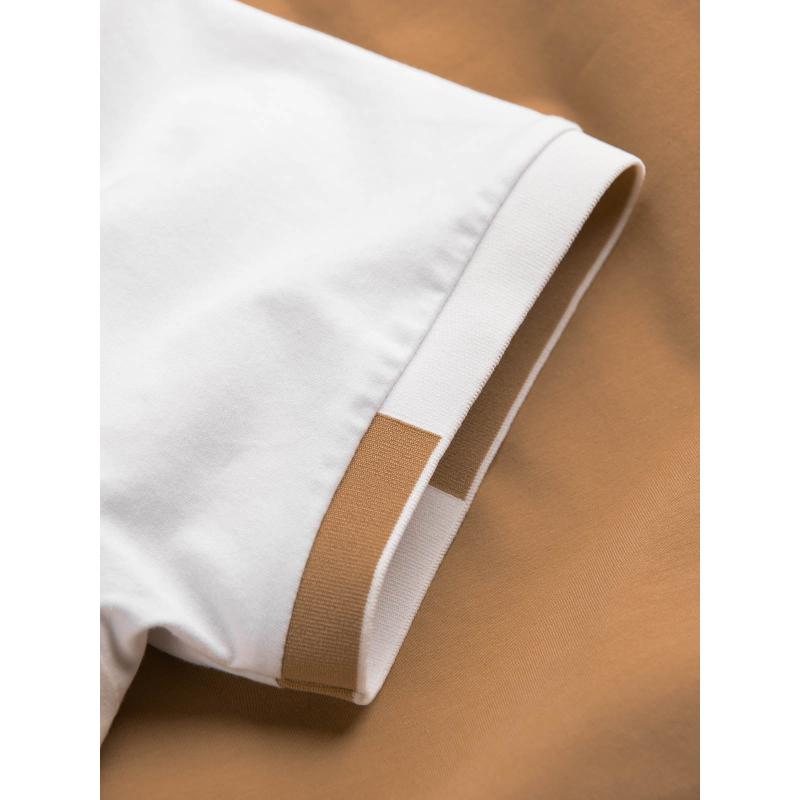 Pánské elastanové tričko s barevnými rukávy hnědé 