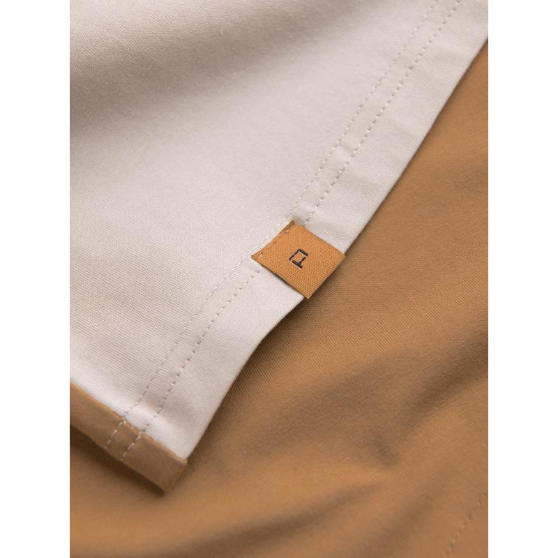 Pánské elastanové tričko s barevnými rukávy hnědé 