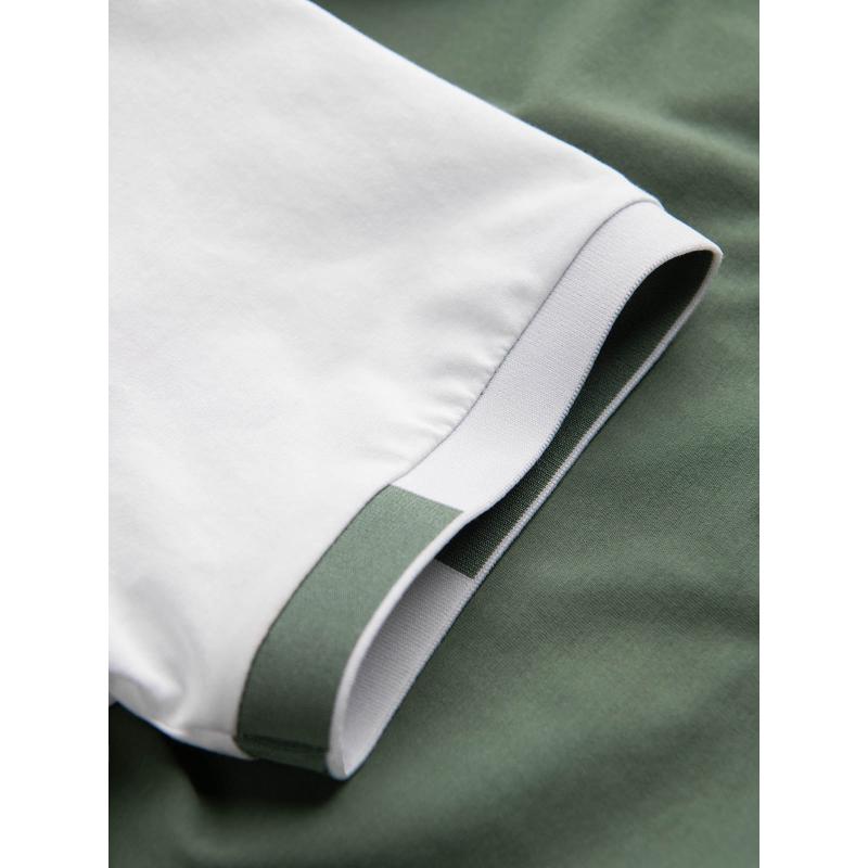 Pánske elastanové tričko s farebnými rukávmi zelené