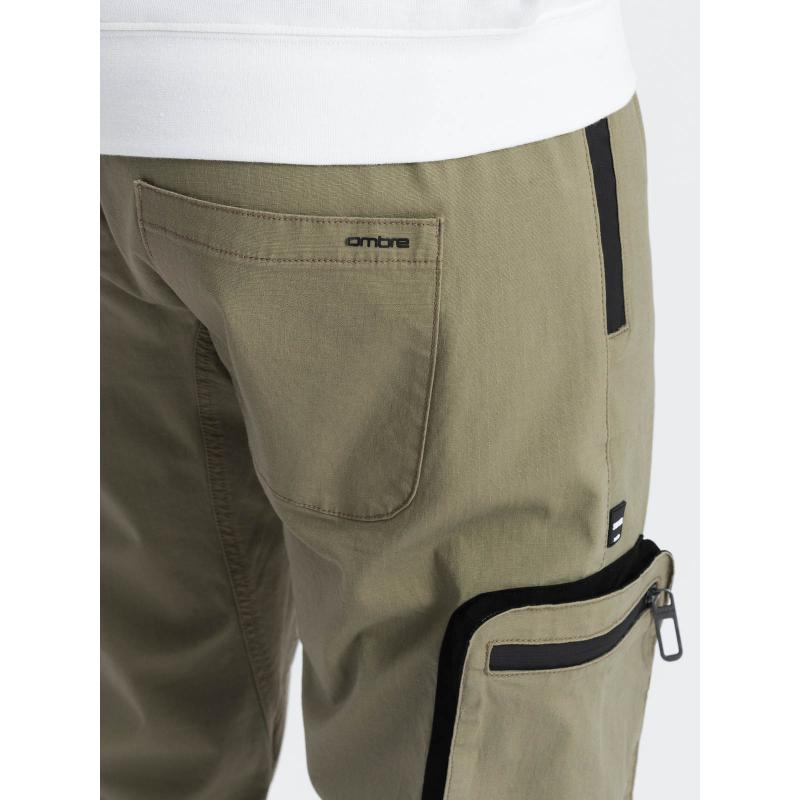 Férfi JOGGER nadrág levehető cipzáras teherszállító zsebekkel világos olívazöld színben
