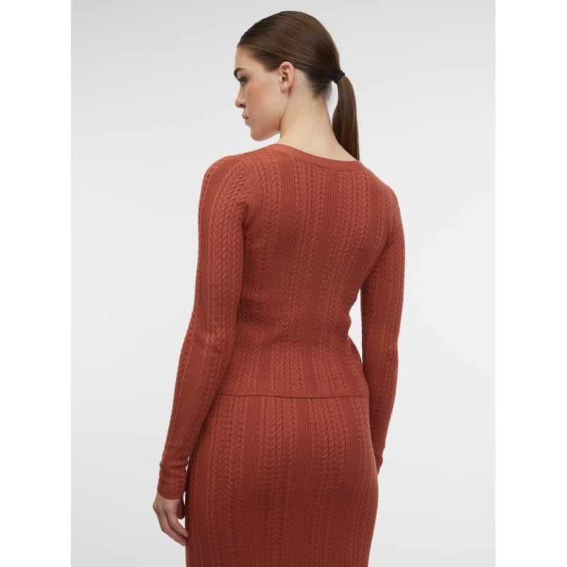 Hnědý dámský kardigan