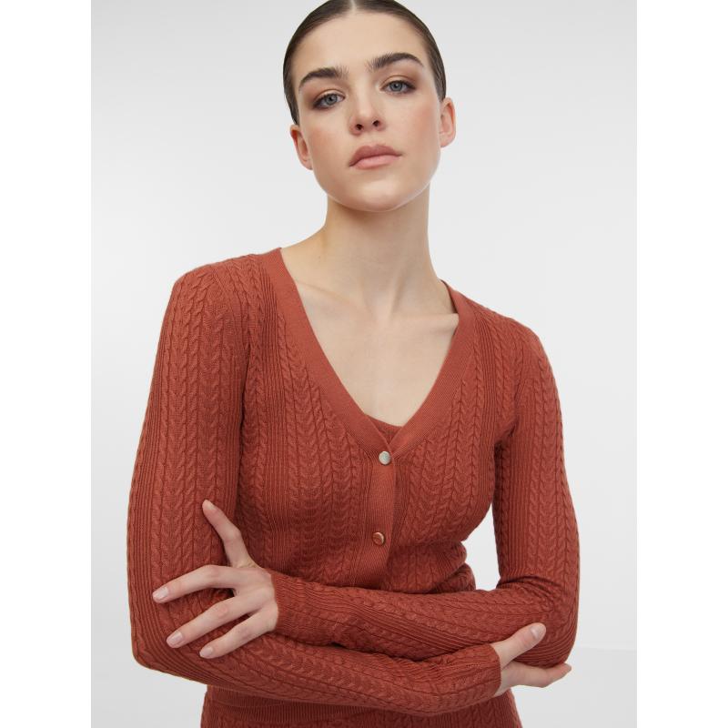 Hnědý dámský kardigan