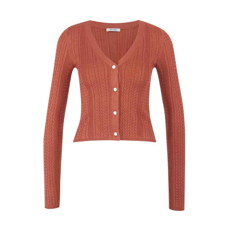 Hnědý dámský kardigan
