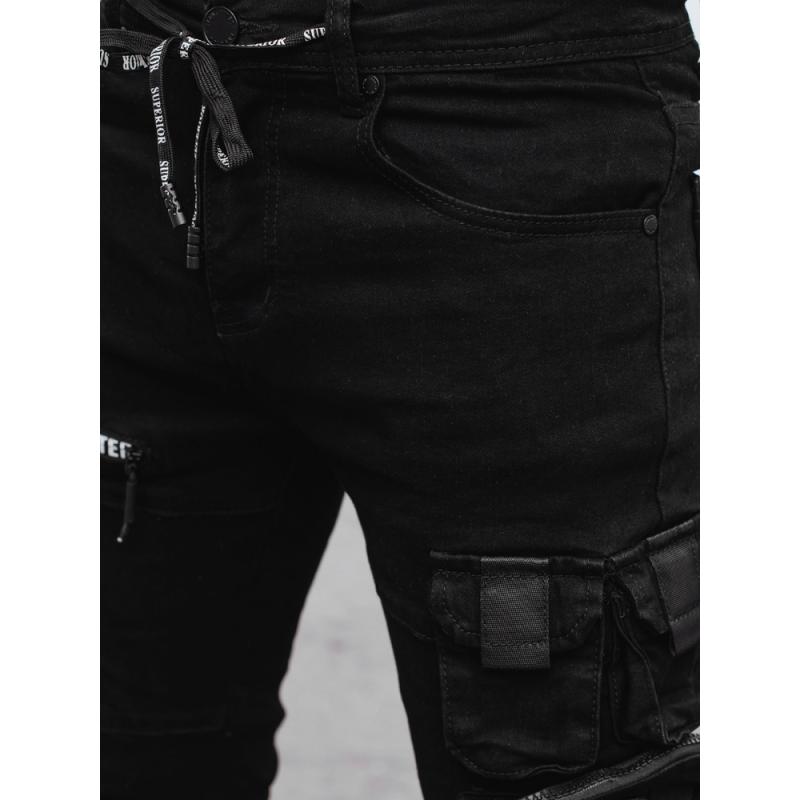 Pánske cargo džínsy čierne