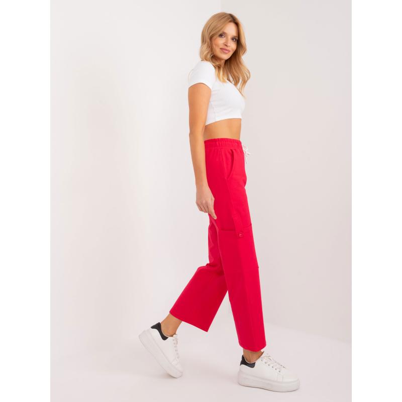 Dámské tepláky basic z bavlny červené 