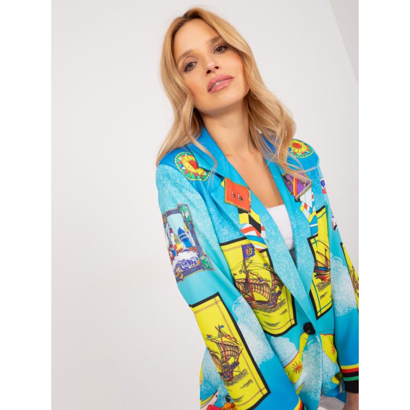 Dámské sako s potiskem modré 