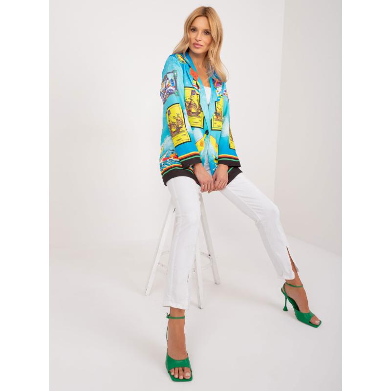 Dámské sako s potiskem modré 