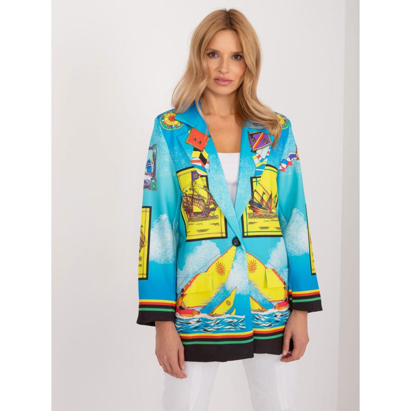 Dámské sako s potiskem modré 