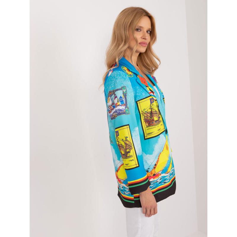 Dámské sako s potiskem modré 