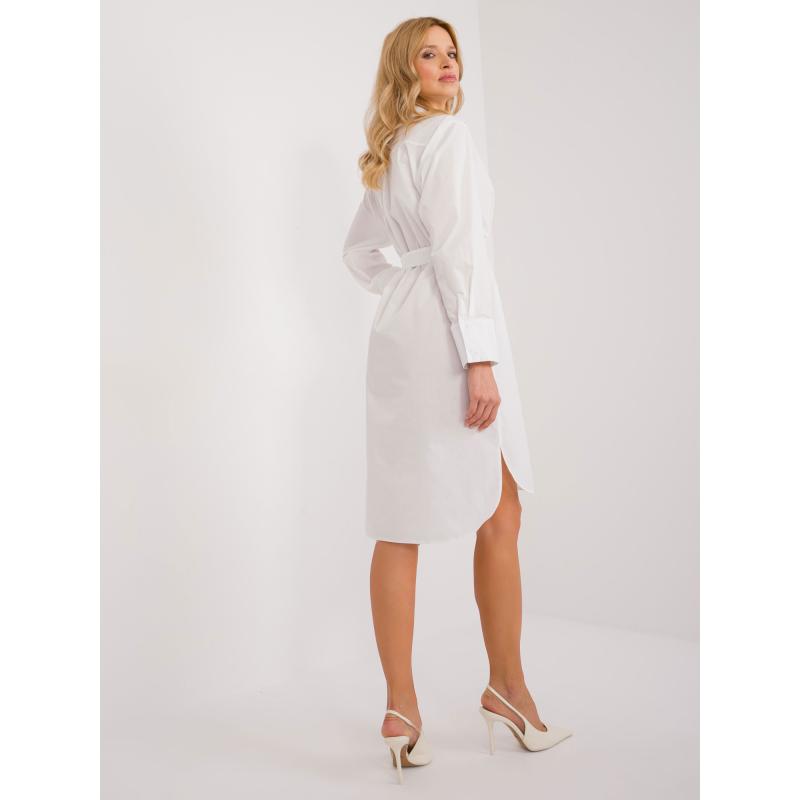 Dámské šaty z empíru s páskem bílé 