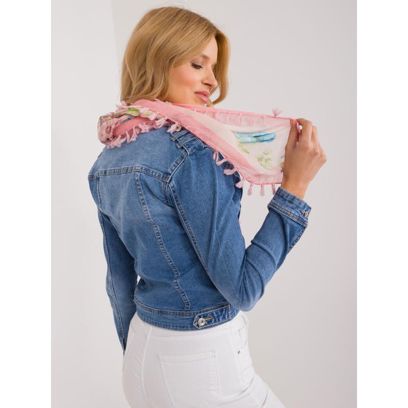 Női virágos sál világos rózsaszín