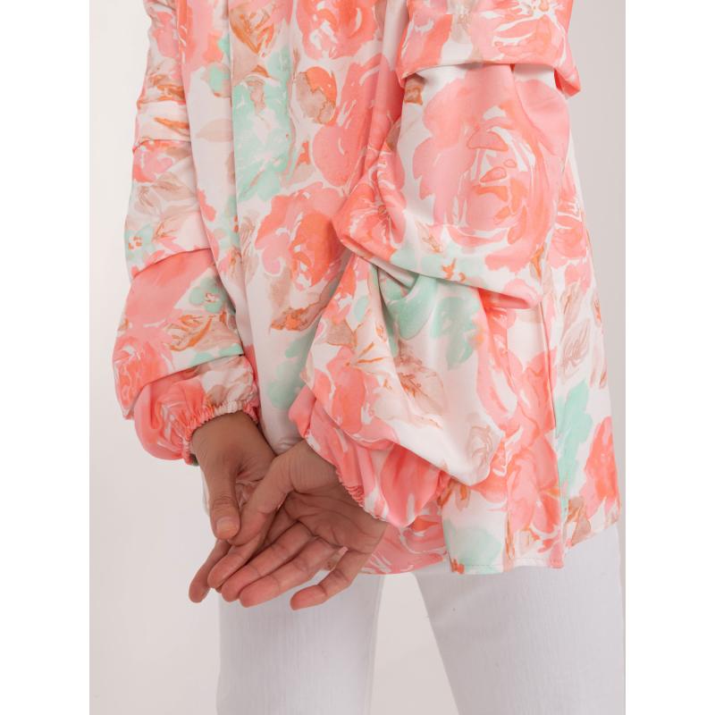 Női blúz redőkkel RUE PARIS barack barna