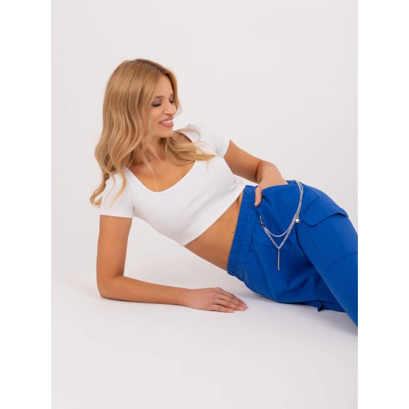 Női melegítőnadrág elasztikus derékkal kobalt színben