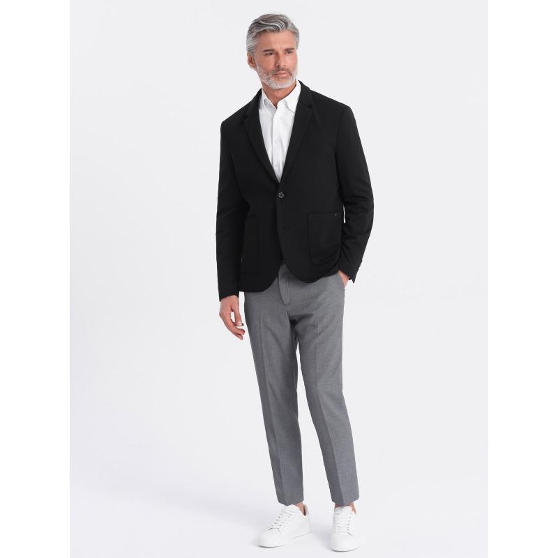 Pánské sako s kapsami s nášivkami V5 OM-BLZB-0127 černá 