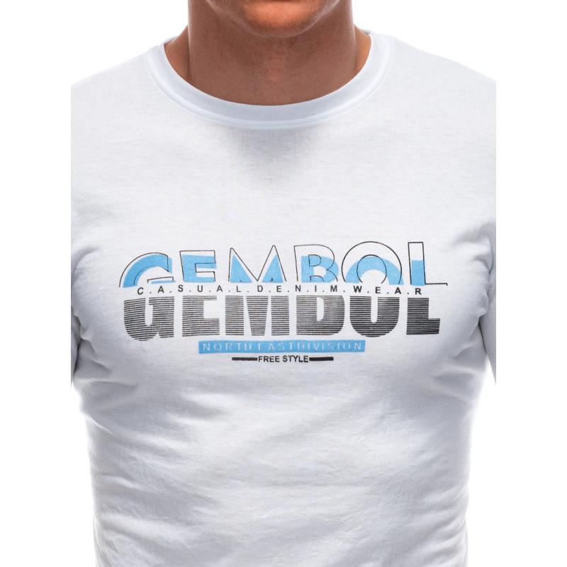 Férfi nyomtatott póló S1921 fehér