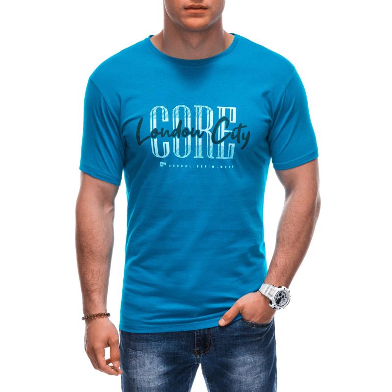 Férfi nyomtatott póló S1922 kék