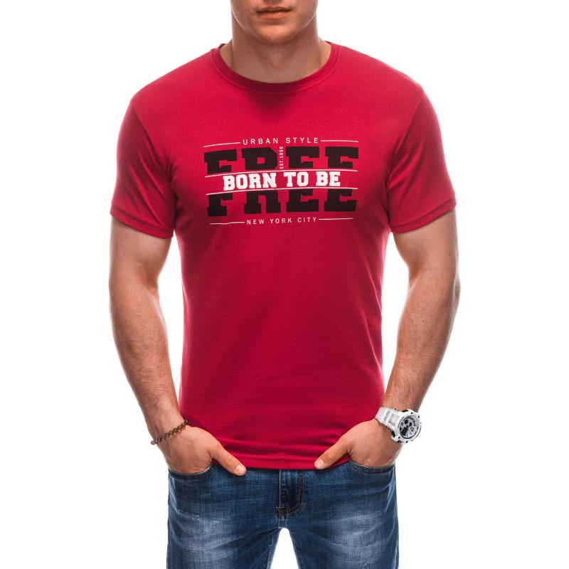 Pánské tričko s potiskem S1924 červené