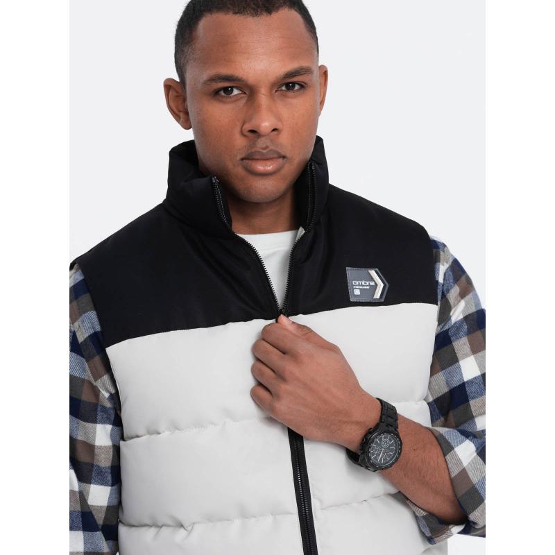 Pánská vesta bez rukávů bez rukávů V1 OM-JAVJ-0161 krémová 