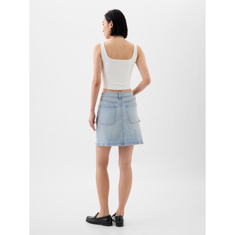 Farmernadrágos cargo miniszoknya