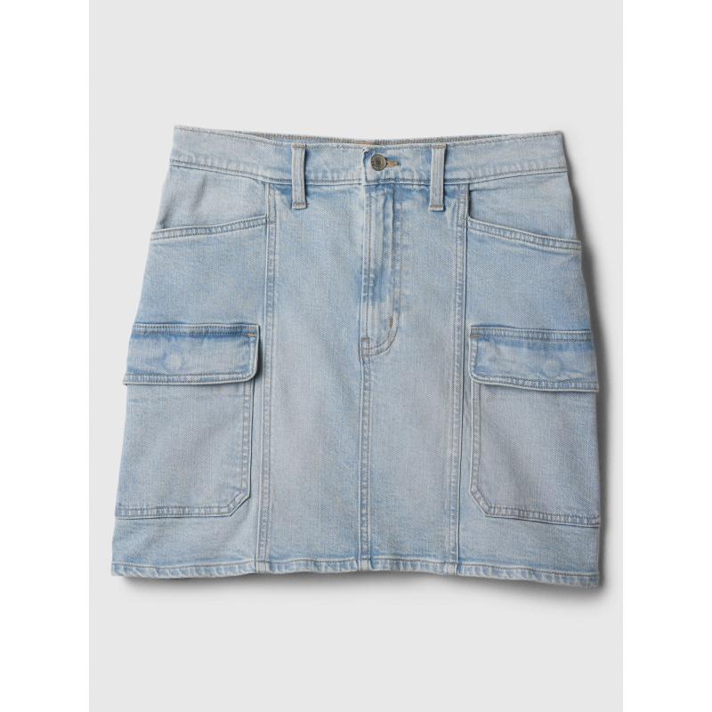 Farmernadrágos cargo miniszoknya