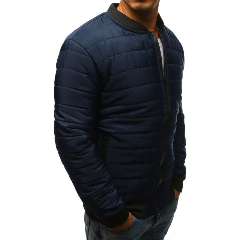 Pánská STYLE bunda prošívaná bomber jacket tmavě modrá