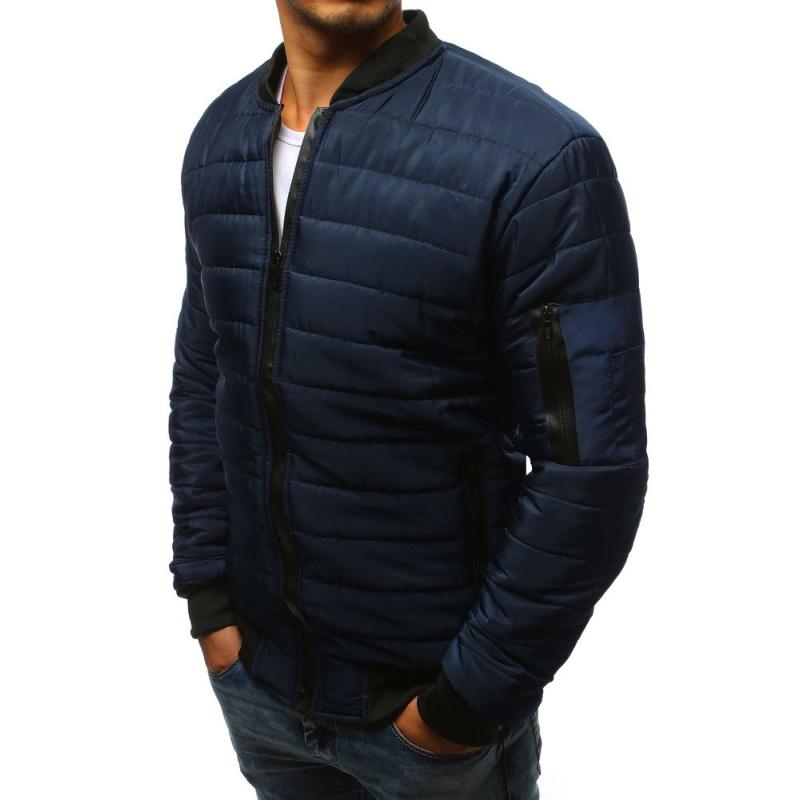 Pánská STYLE bunda prošívaná bomber jacket tmavě modrá