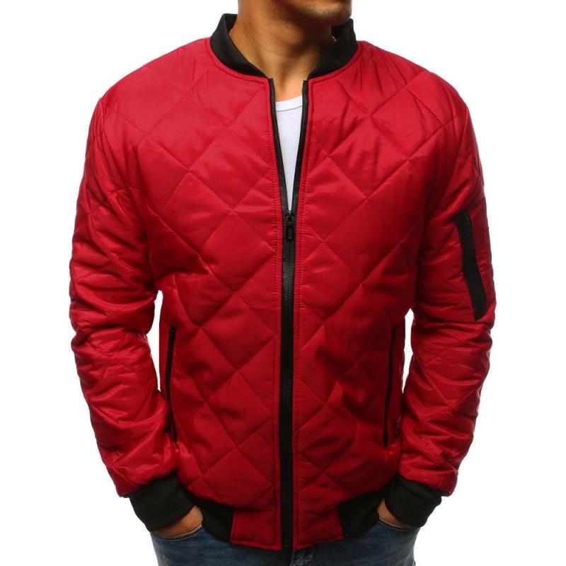 Pánská STYLE bunda prošívaná bomber jacket červená