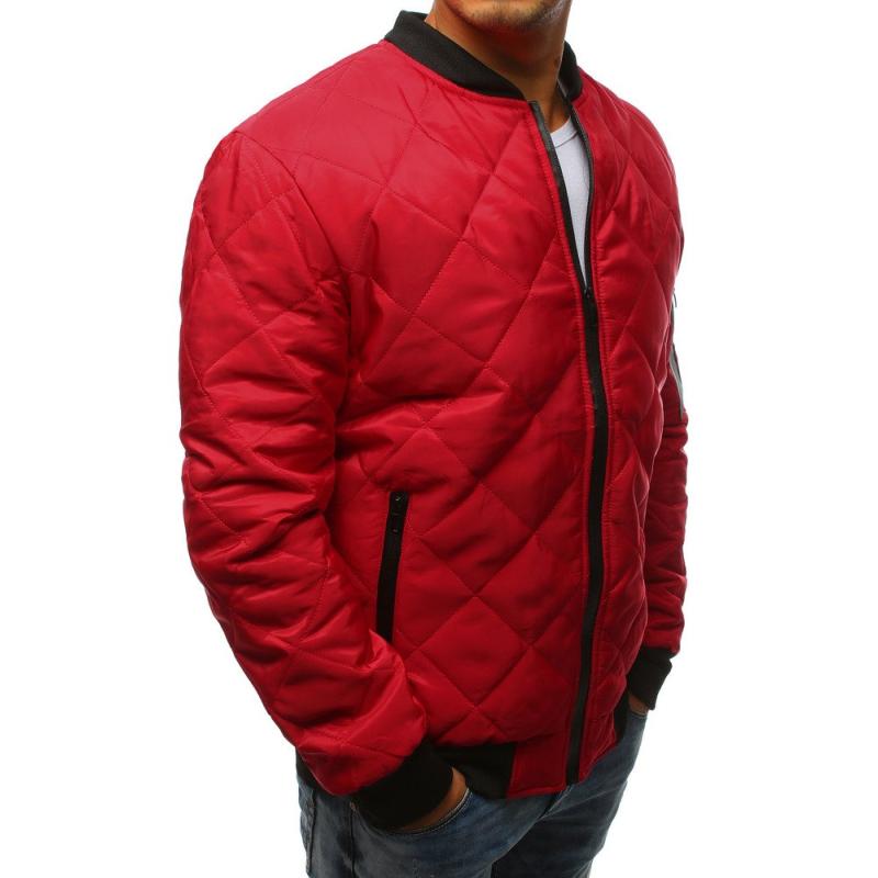 Pánska STYLE bunda prešívaná bomber jacket červená