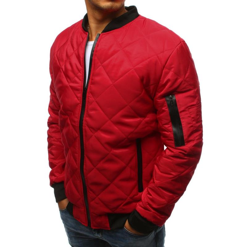 Pánska STYLE bunda prešívaná bomber jacket červená