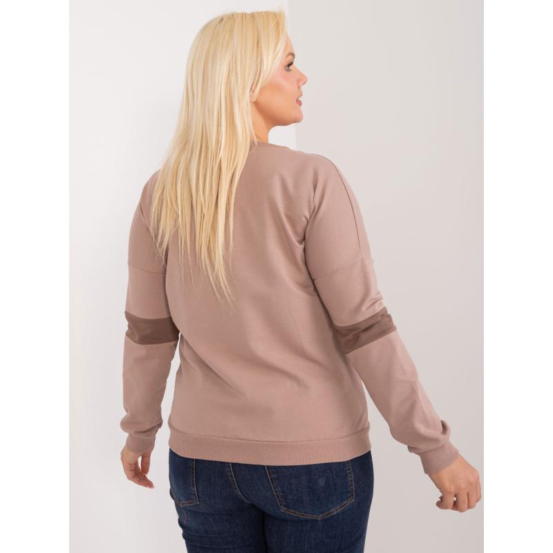 Női plus size V-nyakú blúz sötétbézs sötétbézs