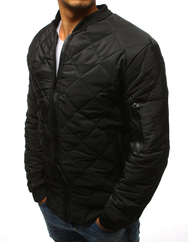 Férfi STYLE steppelt bomber dzseki fekete - foto 3