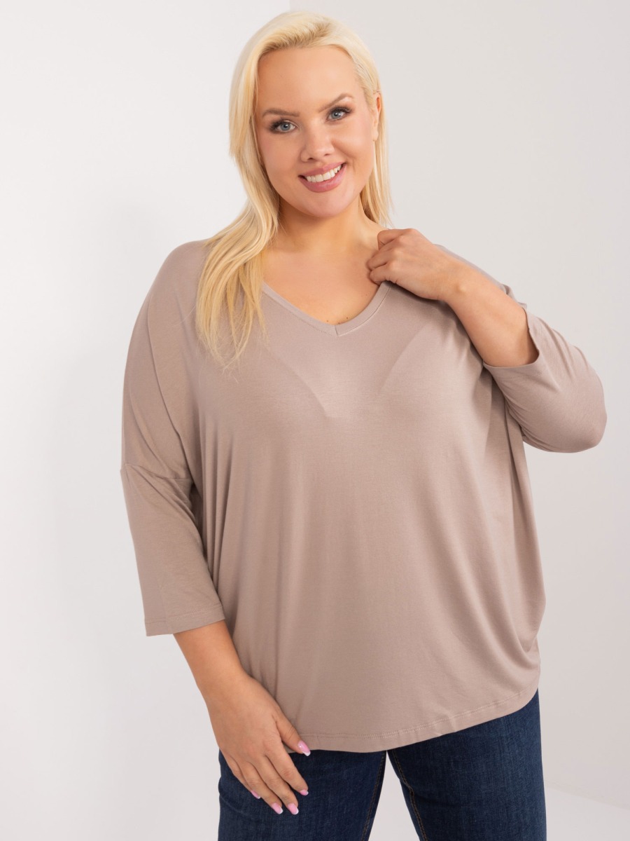 Női plus size blúz sötétbézs