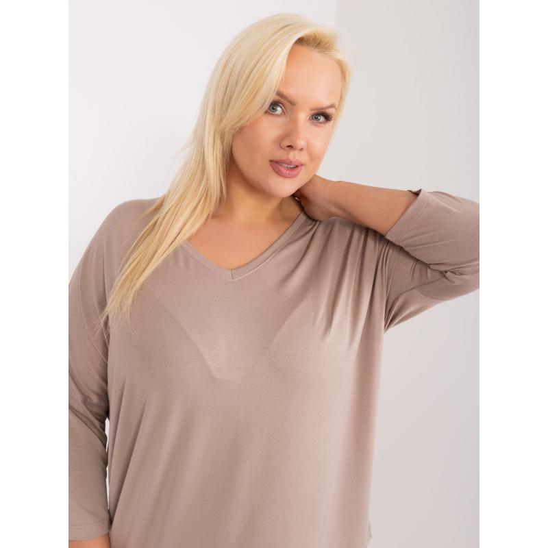 Női plus size blúz sötétbézs