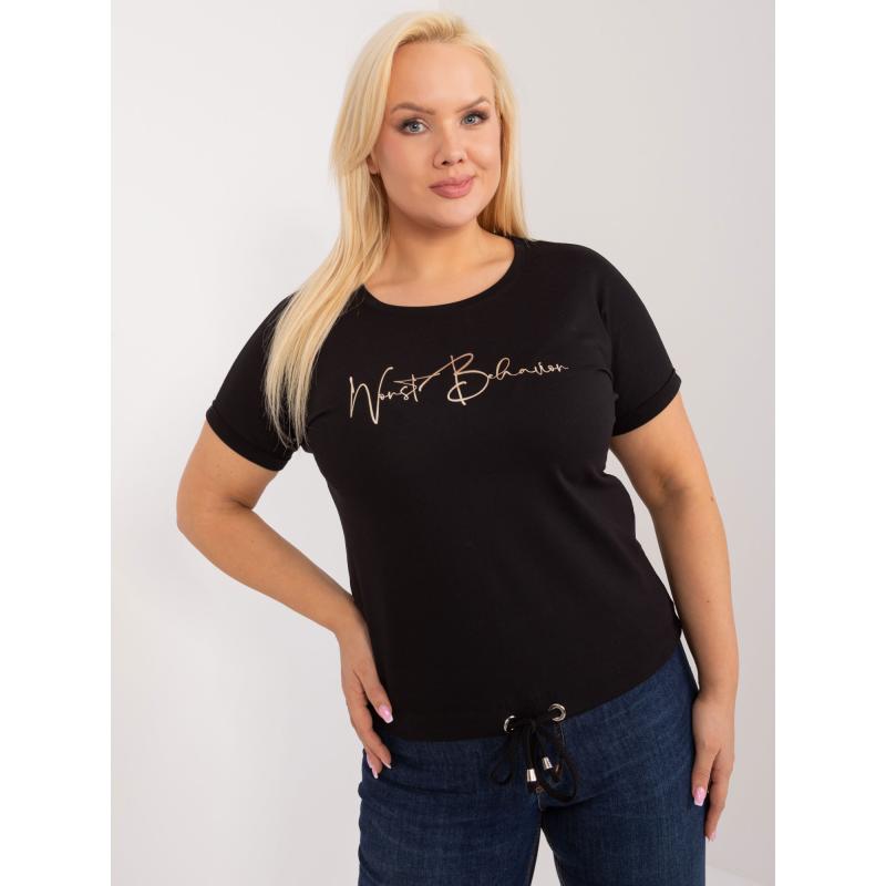 Dámská halenka plus size s potiskem černá