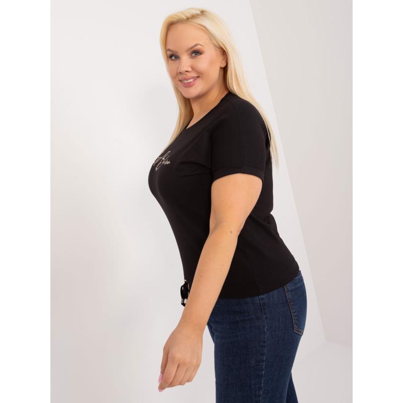 Dámská halenka plus size s potiskem černá
