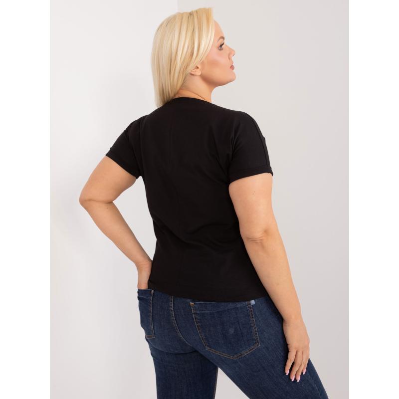 Dámská halenka plus size s potiskem černá