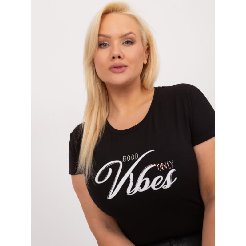 Dámské tričko s kulatým výstřihem černé
