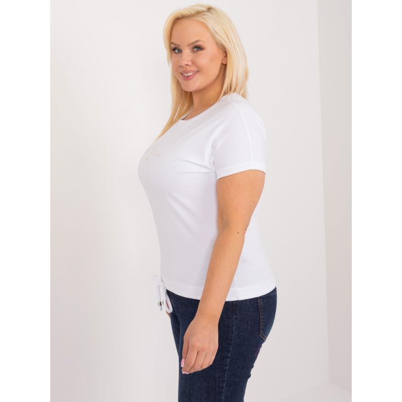 Dámská halenka plus size s kulatým výstřihem bílá