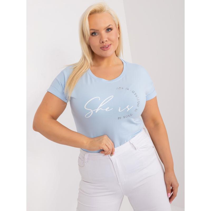 Dámské tričko z bavlny světle modré
