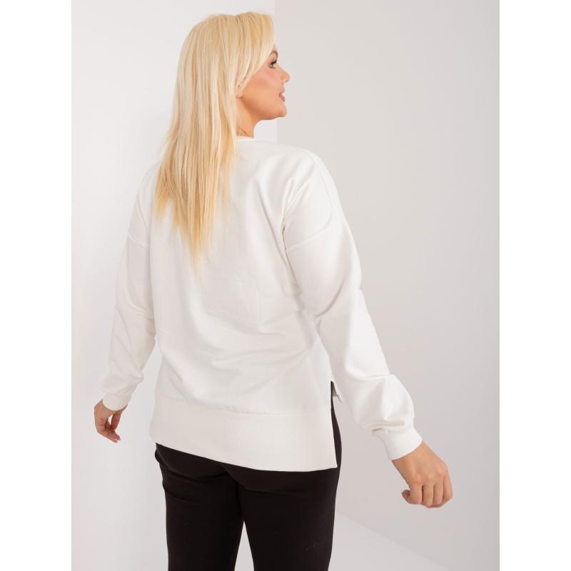 Dámská halenka plus size s dlouhým rukávem ecru