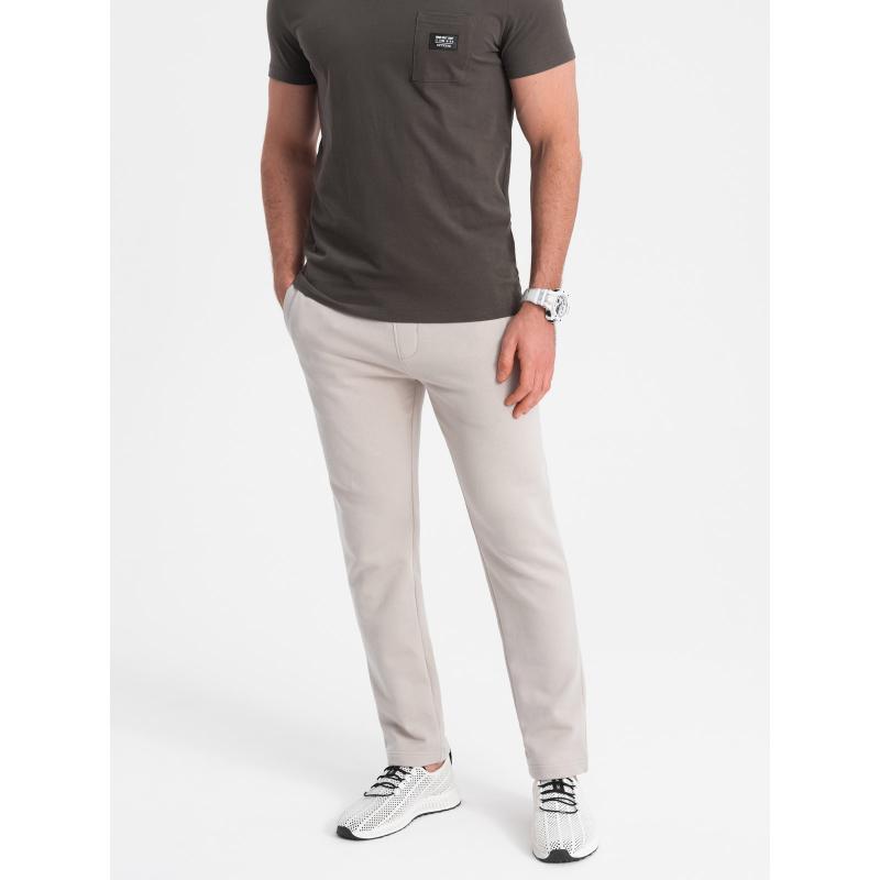 Pánské tepláky V1 OM-PABS-0206 světle béžové 