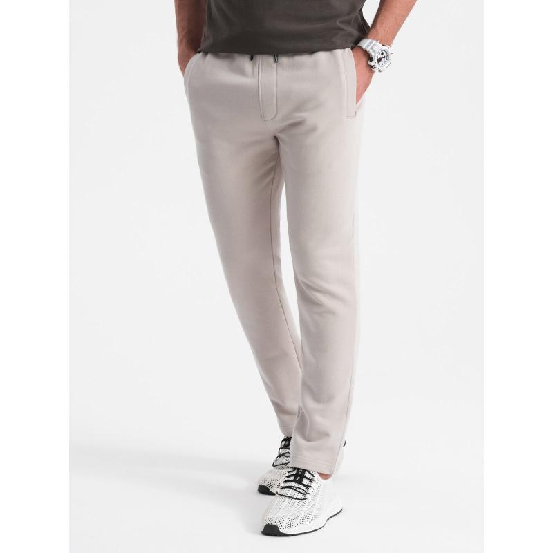 Pánské tepláky V1 OM-PABS-0206 světle béžové 