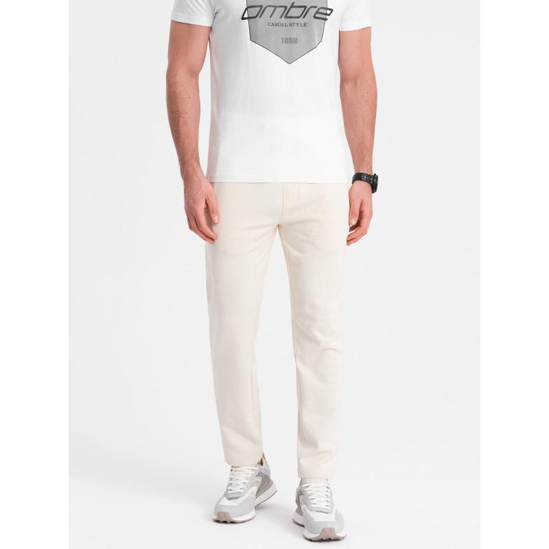 Férfi melegítőnadrág V11 OM-PABS-0206 krém színű