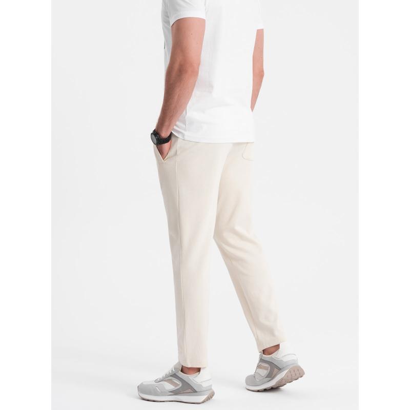 Férfi melegítőnadrág V11 OM-PABS-0206 krém színű