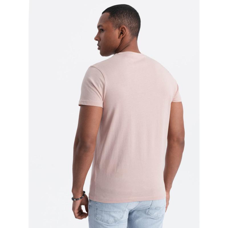 Pánské bavlněné tričko s potiskem California V2 OM-TSPT-0128 růžové 