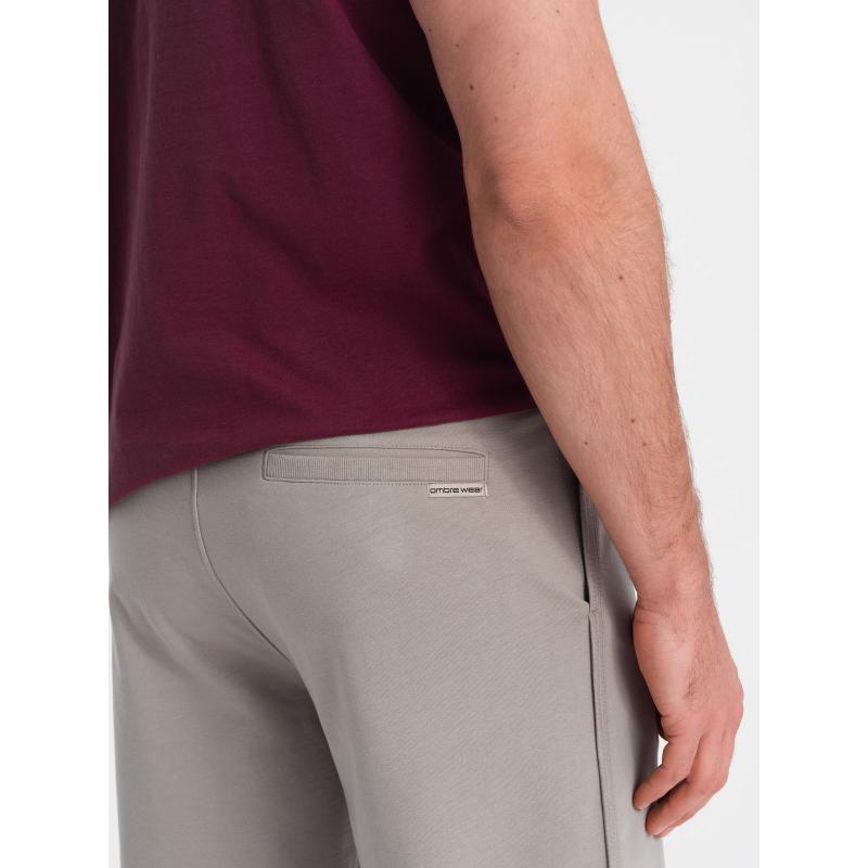 Pánské teplákové šortky V3 OM-SRSK-0105 tmavě béžové 