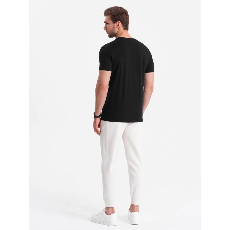 Pánske bavlnené tričko s logom V2 OM-TSPT-0139 čierne