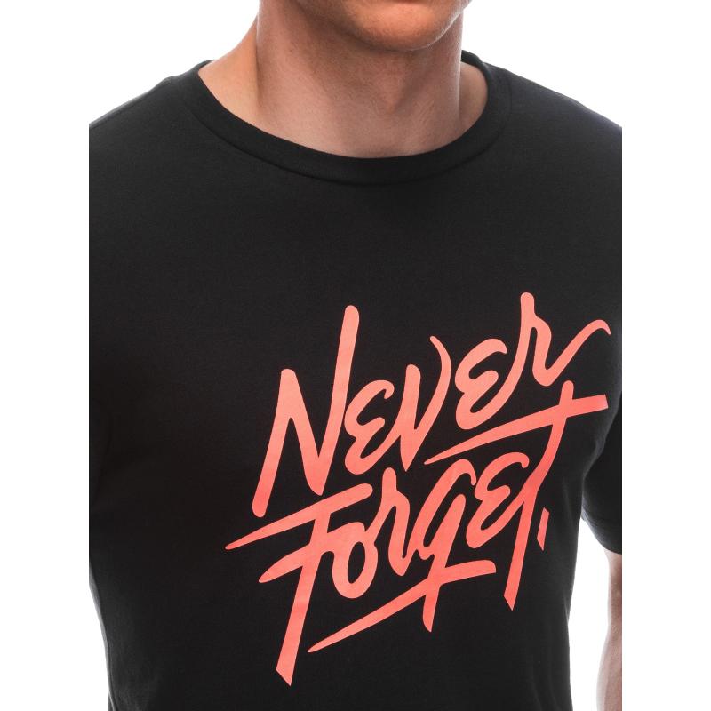 Férfi nyomtatott póló S1935 fekete