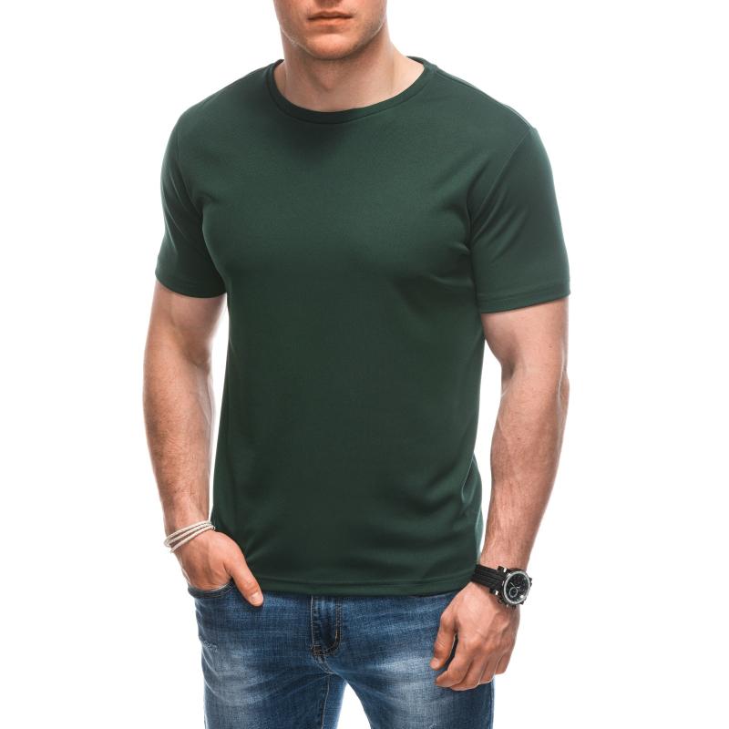 Pánske jednofarebné tričko S1930 tmavozelená