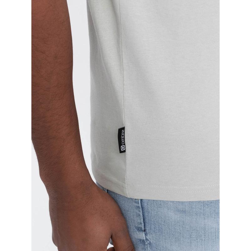 Pánské tričko s kapsou s nášivkou V2 OM-TSCT-0109 světle zelené 